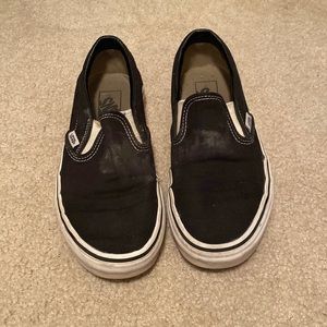 Black slip on vans size 6